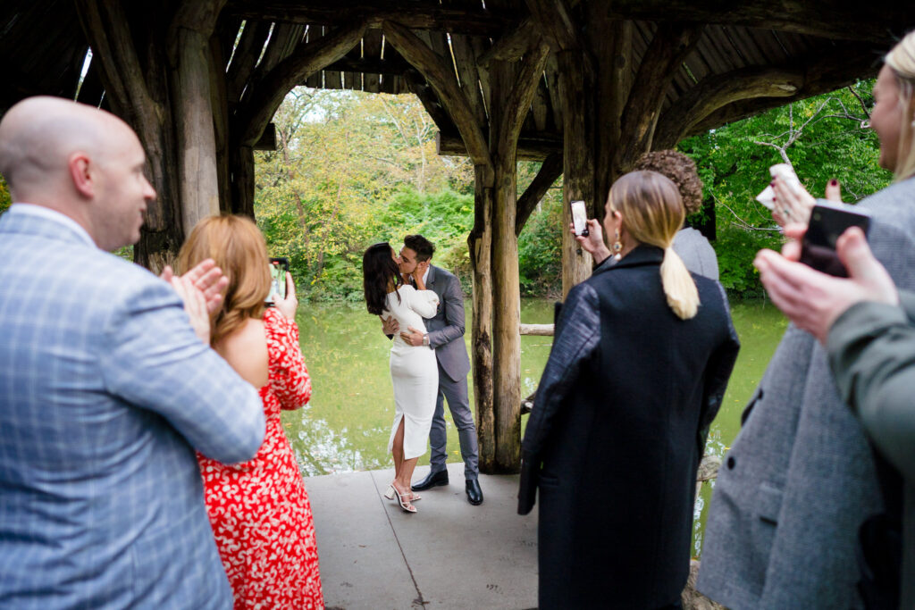 Wedding ceremony at Wagner Cove in Central Park NYC