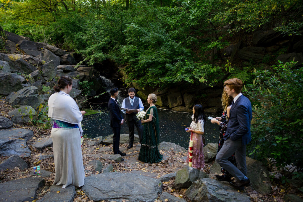 Wedding ceremony in the Ramble of Central Park