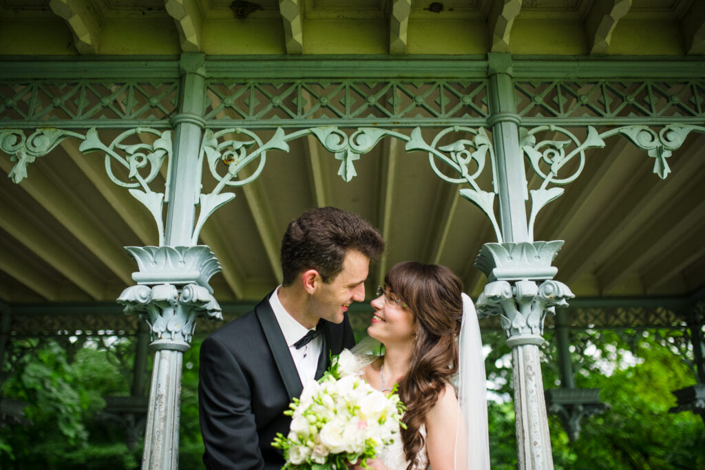 Ladies Pavilion with wedding couple in Central Park